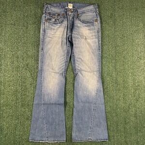 True Religion Rainbow Joey Flare Jeans Joey  Women's Size 33  34X33